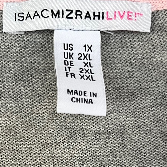 Isaac Mizrahi Women’s Gray Split 3/4 Bell Sleeve V-Neck Sweater Size 1X - Picture 3 of 7